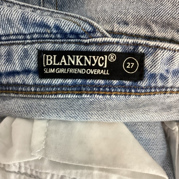 BLANKNYC Slim Girlfriend Denim Overalls Distressed Light Wash Size 27 - Picture 6 of 7